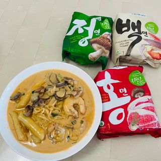 [풀무원] 자연은맛있다 정면, 백면, 홍면  세트 — 5점을 준 리뷰어가 2021년 4월 올린 사용 사진