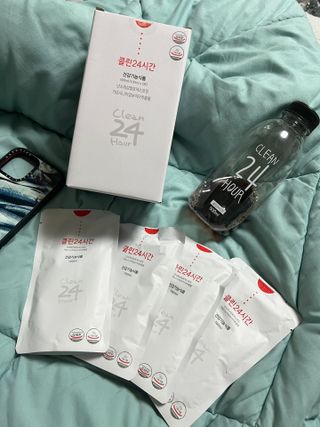 클린24시간 1BOX(5포) + 전용보틀(500ml) — 5점을 준 리뷰어가 2022년 8월 올린 사용 사진