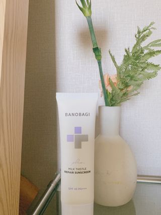 바노바기 코스메틱 바노바기 밀크씨슬 리페어 시카 선스크린 플러스 50ml — 5점을 준 리뷰어가 2023년 2월 올린 사용 사진
