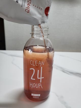 클린24시간 1BOX(5포) + 전용보틀(500ml) — 5점을 준 리뷰어가 2023년 2월 올린 사용 사진