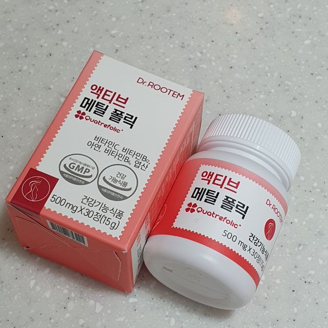 [닥터루템] 액티브 메틸 폴릭 800 4세대 활성형 엽산 1box (1개월분) 리뷰 사진