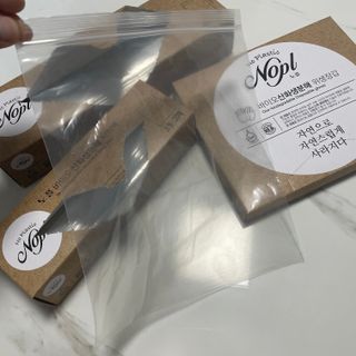 노플(NOPL) 노플 친환경 바이오 산화 생분해  항균 일회용 위생 비닐장갑 100매 + 지퍼백 소형, 대형 — 4점을 준 리뷰어가 2021년 9월 올린 사용 사진