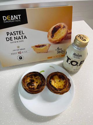 디앙뜨 포르투갈 에그타르트 오리지널 맛+패션후르츠+초콜릿타르트 맛 중 택1 — 5점을 준 리뷰어가 2021년 8월 올린 사용 사진