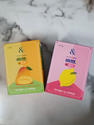 비타앤C 레몬맛, 망고맛 — 5점을 준 리뷰어가 2021년 4월 올린 사용 사진