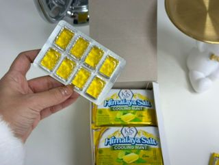 마요라 히말라야 솔트 캔디 2종-페퍼민트 맛, 라임민트 맛 — 5점을 준 리뷰어가 2023년 1월 올린 사용 사진