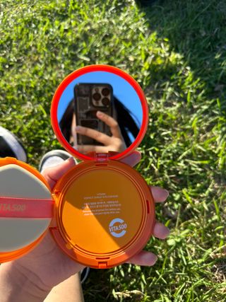 광동생활건강 MF[광동] 비타500✨주름개선·미백·SPF50+🌞퍼펙트쉴드 빅 선쿠션 본품 — 5점을 준 리뷰어가 2024년 5월 올린 사용 사진