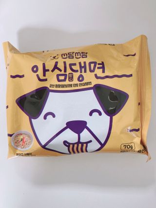 안심댕면 강아지라면 5봉지+쓰담쓰담 종합영양제 2스틱 샘플 증정 — 4점을 준 리뷰어가 2022년 8월 올린 사용 사진