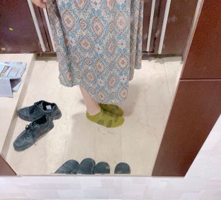 [사이즈가 있는 양말 필로이] 여자 스니커즈 발목 양말 5족 세트【 S, M, L, 】3가지 사이즈 — 5점을 준 리뷰어가 2022년 7월 올린 사용 사진
