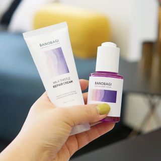 바노바기 코스메틱 바노바기 밀크 씨슬 리페어 세럼 30ml & 크림 50ml — 5점을 준 리뷰어가 2024년 8월 올린 사용 사진