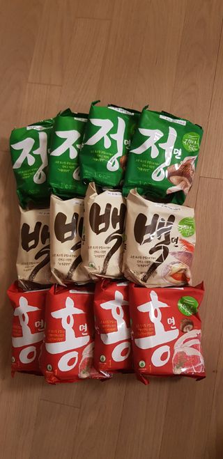 [풀무원] 자연은맛있다 정면, 백면, 홍면  세트 — 5점을 준 리뷰어가 2021년 4월 올린 사용 사진