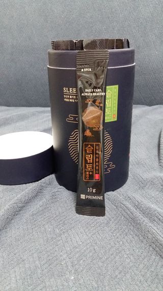 프리마인 자체 기업부설 연구소에서 찾아낸 건강한 수면의 비밀.  슬립토 플러스 30포 — 5점을 준 리뷰어가 2021년 11월 올린 사용 사진