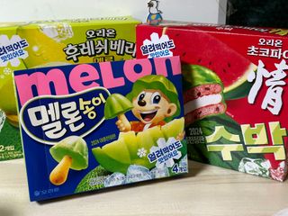 2024 오리온 여름한정판 초코파이 수박 / 후레쉬베리 멜론 / 멜론송이 — 5점을 준 리뷰어가 2024년 7월 올린 사용 사진