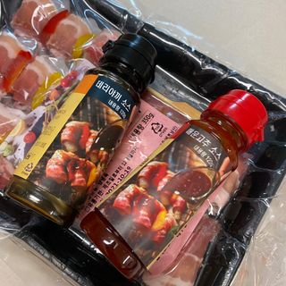 [다물꼬치] 삼겹새우롤꼬치 5개입 350g  + 데리야끼소스 120g + 매운고추소스 120g — 5점을 준 리뷰어가 2021년 11월 올린 사용 사진