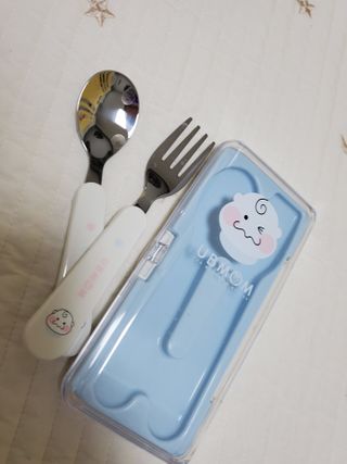 유비맘 스푼포크 케이스 세트 1+1 _컬러랜덤 발송 — 5점을 준 리뷰어가 2021년 2월 올린 사용 사진