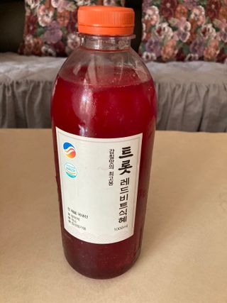 트롯전통식혜 트롯레드비트식혜 1리터 +500리터 — 4.5점을 준 리뷰어가 2021년 5월 올린 사용 사진