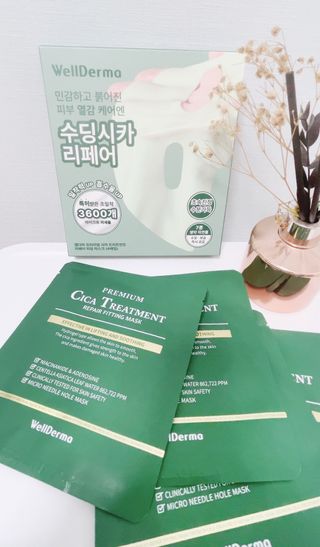 [올리브영] 웰더마 시카 트리트먼트 리페어 피팅 마스크팩 4매 — 5점을 준 리뷰어가 2025년 7월 올린 사용 사진