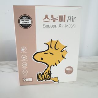 JHWORLD 스누피 마스크 스누피 에어 새부리형 국내산 MB필터 컬러마스크 대형 중형 어린이용 20매 — 5점을 준 리뷰어가 2021년 7월 올린 사용 사진