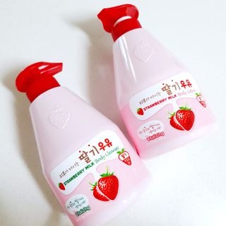 [과일나라] 피부가 마시는 딸기우유 바디클렌저&바디로션 — 5점을 준 리뷰어가 2022년 2월 올린 사용 사진