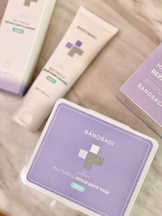 바노바기 코스메틱 바노바기 밀크씨슬 리페어 시카 폼 클렌저 플러스 120ml + 퀵 마스크 플러스 30매 — 5점을 준 리뷰어가 2023년 8월 올린 사용 사진
