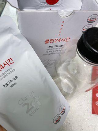 클린24시간 1BOX(5포) + 전용보틀(500ml) — 4점을 준 리뷰어가 2022년 9월 올린 사용 사진
