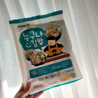 해풀잎 누구나 김밥*1ea [(혼합야채 35g *1ea,  김밥김 (5g, 5ea),  양념간장 (6g, 5ea), 참기름(5g, 2ea)] — 5점을 준 리뷰어가 2022년 10월 올린 사용 사진