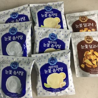 딜라이트 프로젝트  달콤한 눈꽃 간식세트( 눈꽃 솜사탕 / 레몬라임 솜사탕 / 달고나 총 7EA+스마트톡 증정) — 5점을 준 리뷰어가 2022년 4월 올린 사용 사진