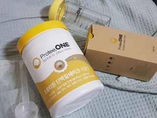 프로티원 단백질쉐이크 곡물맛 2주분 1통+보틀 — 5점을 준 리뷰어가 2021년 3월 올린 사용 사진