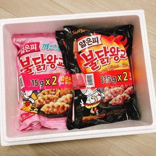 삼양냉동 [삼양] 얇은피불닭왕교자+얇은피까르보불닭왕교자 총4팩 — 4.5점을 준 리뷰어가 2021년 2월 올린 사용 사진