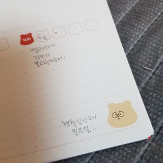 리훈 곰부 체크리스트+ 곰부 리무버블스티커 1장 — 5점을 준 리뷰어가 2021년 5월 올린 사용 사진