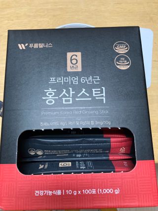 [푸름웰니스] 프리미엄 6년근 홍삼스틱 3mg x 100포 — 5점을 준 리뷰어가 2022년 2월 올린 사용 사진