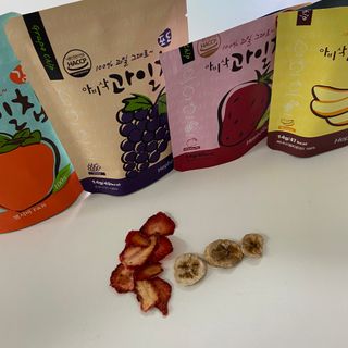 아비삭 과일칩 딸기, 감, 포도, 바나나 4종 — 3.5점을 준 리뷰어가 2021년 9월 올린 사용 사진