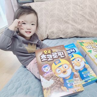 씨알푸드 뽀로로 시리얼 3종 — 5점을 준 리뷰어가 2022년 2월 올린 사용 사진