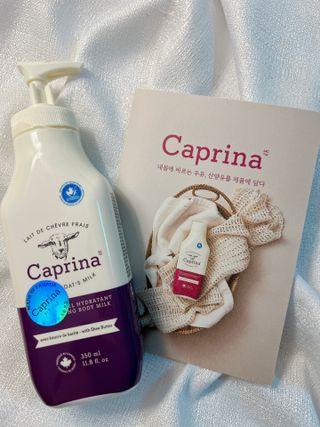 [카프리나]프레쉬 산양밀크 어메이징 바디로션 350ml (시어버터 향) — 4점을 준 리뷰어가 2023년 6월 올린 사용 사진