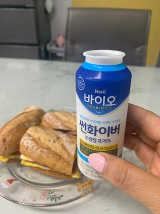 LIVE 매일바이오 썬화이버 드링킹 요거트 — 5점을 준 리뷰어가 2022년 8월 올린 사용 사진