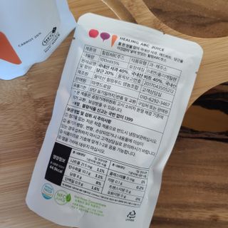 위케어 힐링 ABC주스 3포 비농축착즙 국내산 재료 사용 사과 레드비트 당근 — 5점을 준 리뷰어가 2021년 4월 올린 사용 사진