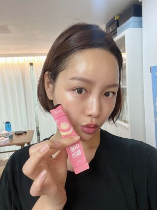 인디닥터 면역 생생 핑크 이뮨 젤리 + 타이탄 BCAA 프로틴 젤리스틱 — 5점을 준 리뷰어가 2022년 3월 올린 사용 사진