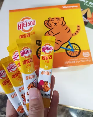 광동생활건강 [광동] 비타500데일리스틱  ★빼빼로데이★ 30포+70포+ 뚱랑이스티커+빼빼로+쇼핑백 — 5점을 준 리뷰어가 2022년 11월 올린 사용 사진