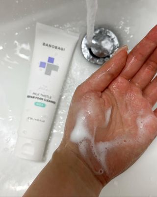 바노바기 코스메틱 바노바기 밀크씨슬 리페어 시카 폼 클렌저 플러스 120ml + 퀵 마스크 플러스 30매 — 5점을 준 리뷰어가 2023년 8월 올린 사용 사진