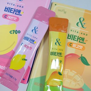 비타앤C 레몬맛, 망고맛 — 5점을 준 리뷰어가 2021년 7월 올린 사용 사진