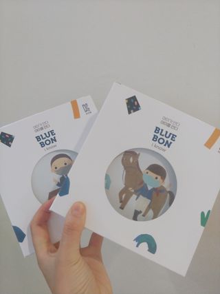 [블루 본 아이노우] 유아용 컬러마스크 40 PCS SET 2중 택 1 — 5점을 준 리뷰어가 2021년 4월 올린 사용 사진