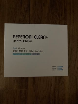페페로니 2종 세트 클린플러스 덴탈껌 치킨+덕 — 5점을 준 리뷰어가 2021년 7월 올린 사용 사진