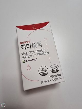[리노브] 4세대 활성엽산 액티폴릭 270mg x 30정 — 4점을 준 리뷰어가 2022년 7월 올린 사용 사진