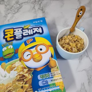 씨알푸드 뽀로로 시리얼 3종 — 5점을 준 리뷰어가 2022년 2월 올린 사용 사진