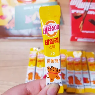 광동생활건강 [광동] 비타500데일리스틱  ★빼빼로데이★ 30포+70포+ 뚱랑이스티커+빼빼로+쇼핑백 — 4점을 준 리뷰어가 2022년 11월 올린 사용 사진
