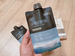 일일하우 슬리밍 플랜B 고소한 귀리맛, 진한 카카오맛 (체중조절식) — 3.5점을 준 리뷰어가 2023년 7월 올린 사용 사진