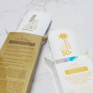 약손명가코스메틱 에오스보떼 퍼펙트 선 프로텍터 선크림 / 인_아웃 스킨 핏 비비크림 세트 구성 — 4점을 준 리뷰어가 2021년 7월 올린 사용 사진