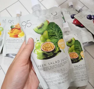 딜라이트 프로젝트 착즙주스 3종(푸룬&사과 착즙주스/그린샐러드 착즙주스/한라봉&감귤주스) — 5점을 준 리뷰어가 2022년 7월 올린 사용 사진