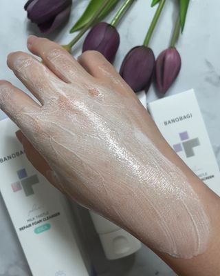 바노바기 코스메틱 바노바기 밀크씨슬 리페어 시카 폼 클렌저 플러스 120ml + 선스크린 플러스 50ml — 5점을 준 리뷰어가 2023년 7월 올린 사용 사진