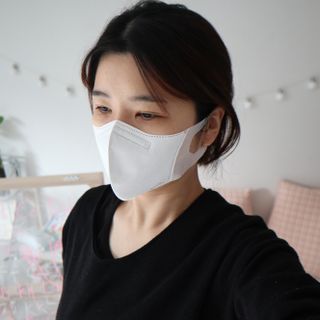끌린에르 스포츠 귀편한 새부리형 마스크 — 5점을 준 리뷰어가 2022년 2월 올린 사용 사진