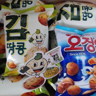 오리온 오징어땅콩의 짭짤고소 신제품, 구운김땅콩 — 5점을 준 리뷰어가 2022년 5월 올린 사용 사진